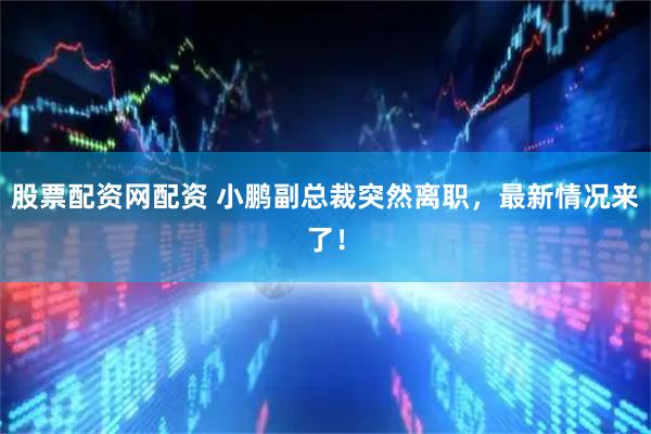股票配资网配资 小鹏副总裁突然离职，最新情况来了！